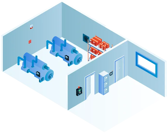 Typical chiller rooms system diagram