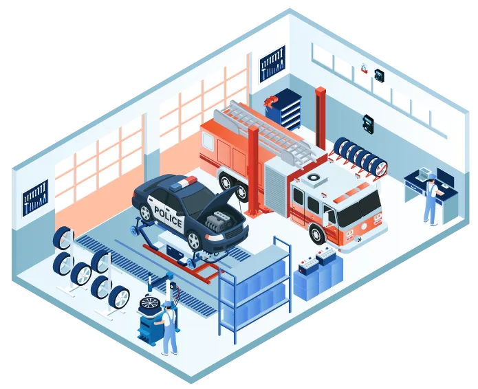 Typical emergency vehicle bays system diagram