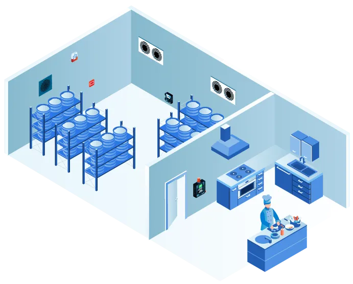 Typical cold storage system diagram