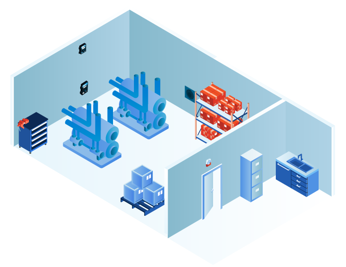 Typical boiler rooms system diagram